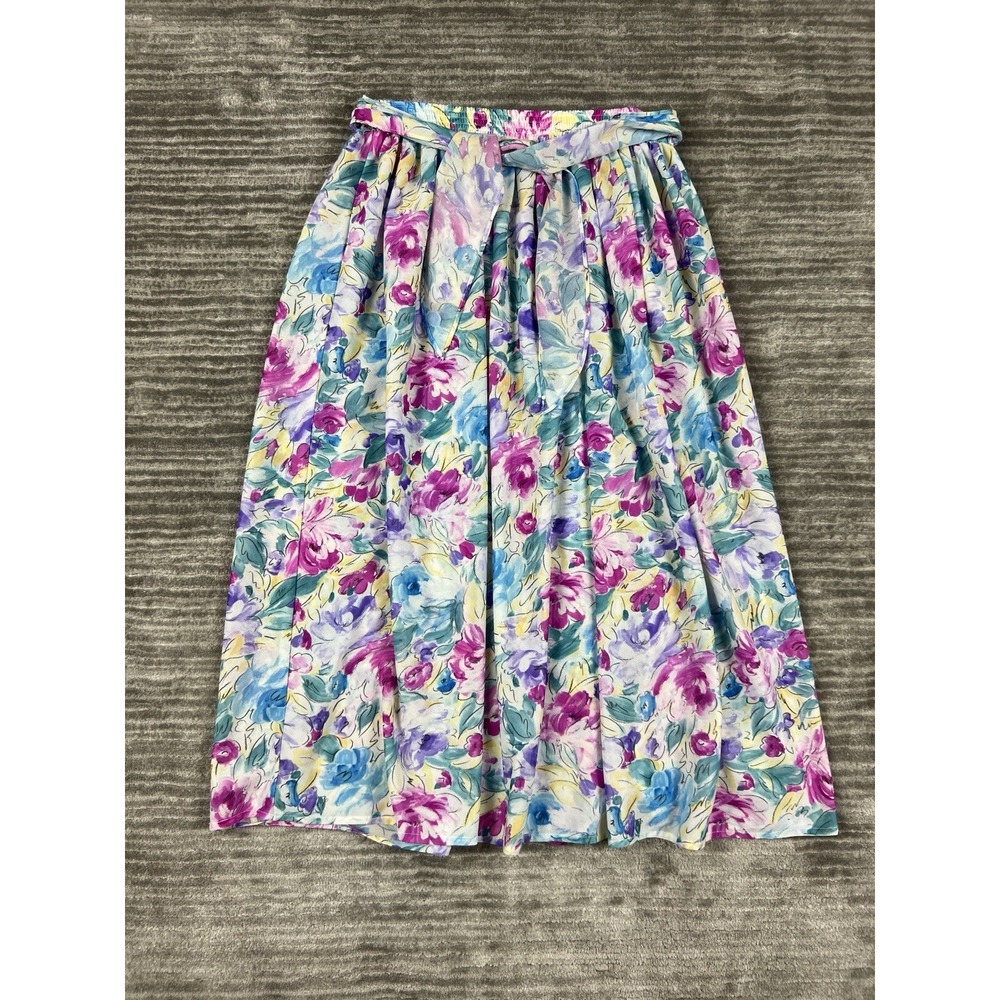 Kayo of California Skirt Womens 9/10 Multicolor Floral Flare Fit Midi Casual‎
